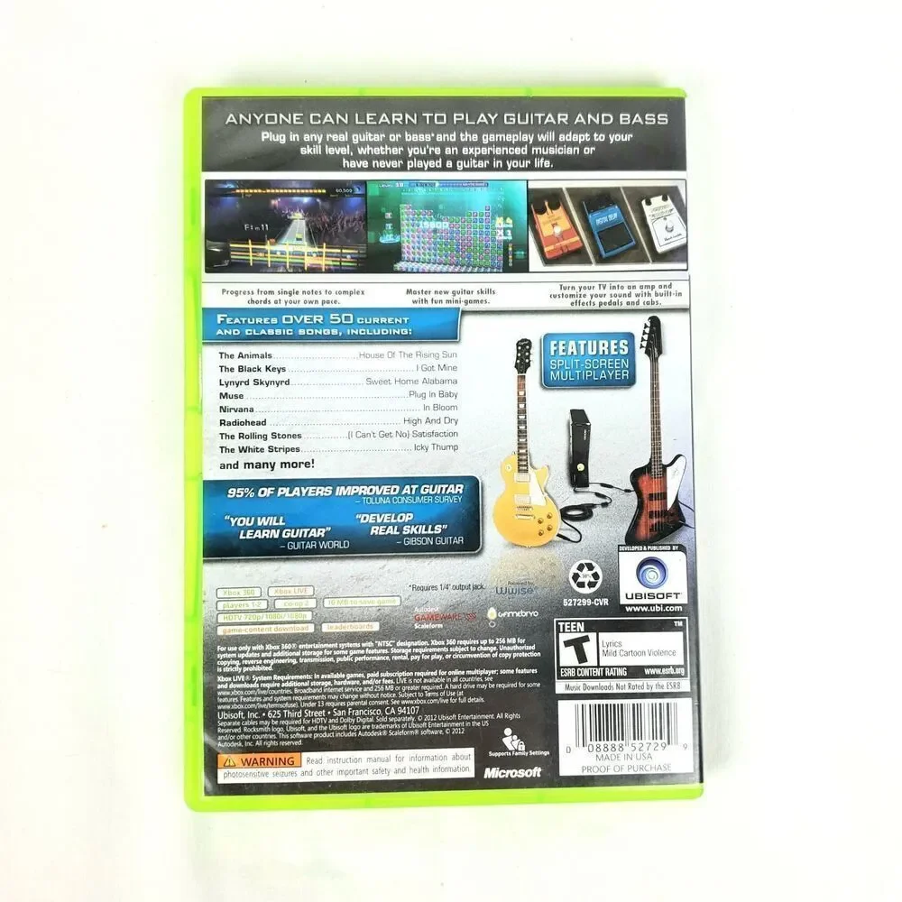 Rocksmith Authentic Guitar Video Games on Xbox 360